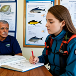 다이빙 강사로서의 커리어 패스 - Aspiring Dive Instructor**

"A young woman in a classroom setting, attentively listening to a senior...