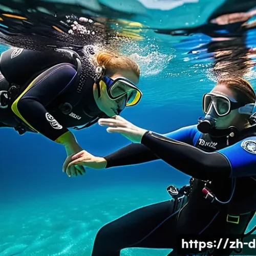 다이빙 강사 재난 대응 훈련 - **"Underwater Crisis: Coach's Calm Rescue"**
    A highly detailed, realistic illustration depicting...