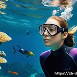 다이빙 강사의 강습생 유형 분석 - **Prompt:** A serene and confident young woman, approximately 20-25 years old, in a sleek, full-body...