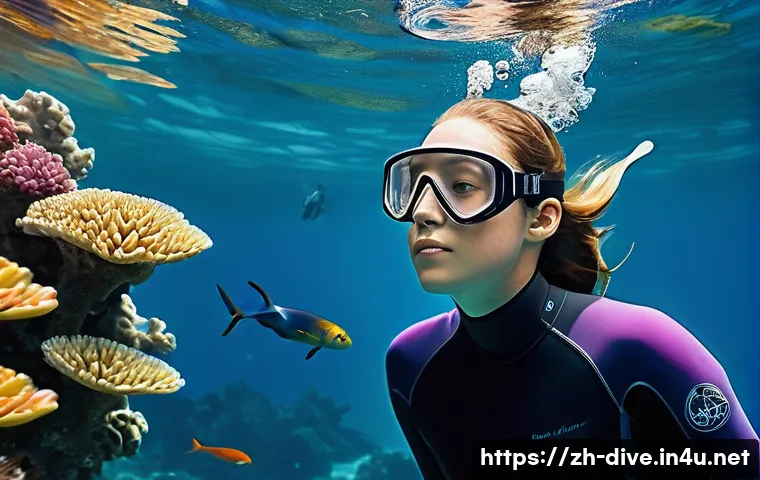 다이빙 강사의 강습생 유형 분석 - **Prompt:** A serene and confident young woman, approximately 20-25 years old, in a sleek, full-body...