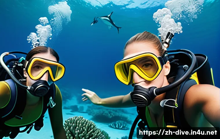 PADI 다이빙 강사 자격 취득 방법 - A professional scuba diving instructor teaching a diverse group of adult students in a calm, clear t...