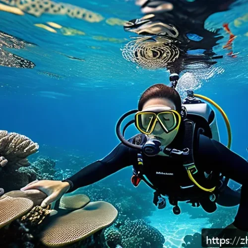 다이빙 강사 자격 시험 심사 기준 - A professional scuba diving instructor teaching a diverse group of adult students in a clear underwa...