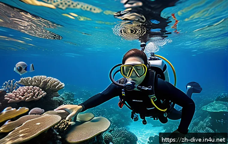 다이빙 강사 자격 시험 심사 기준 - A professional scuba diving instructor teaching a diverse group of adult students in a clear underwa...